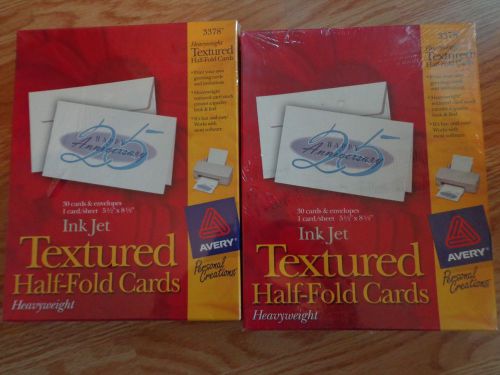 Lot-2 Packs- 30 Count Avery Textured Half Fold Greeting Cards (60 Total) #3378