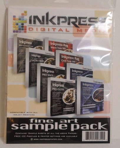 Inkpress Digital Media Fine Art Sample Pack 8.5&#034; x 11&#034; 16 Sheets