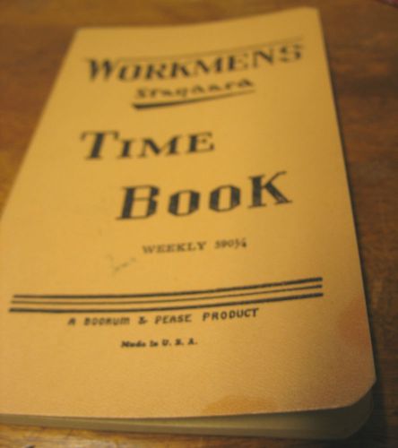 VINTAGE &#034;  WORKMENS STANDARD TIME BOOK  WEEKLY 590/1/4     C. 1949
