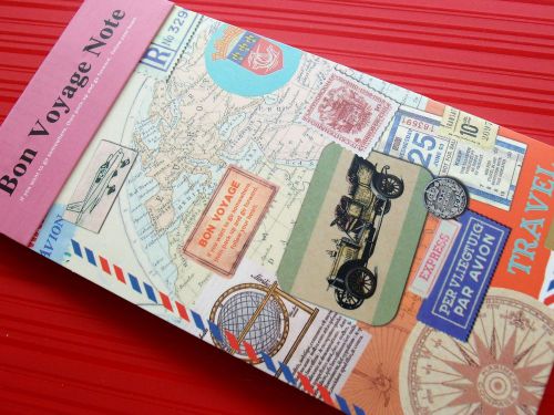 1 PCS Bon Voyage Travel Note Memo Scratch Pad Doodle Message Book Stationery D-5