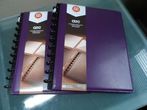 2 Staples Arc Customizable Leather Notebook System, Lavender , 9-1/2 x 11-1/2&#034;