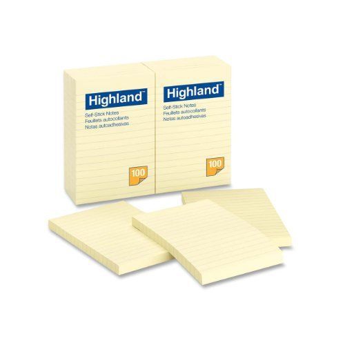 Highland Note - Self-adhesive - 4&#034; X 6&#034; - Yellow - 12 / Pack (6609YW)