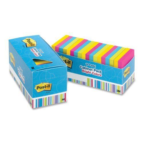 Post-it Notes In Assorted Bright Colors - Repositionable, (65418brcp)