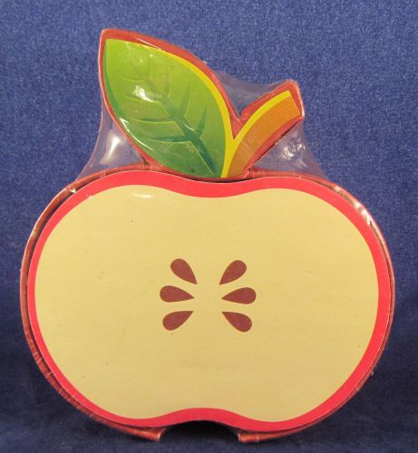 Apple paper pad holder dispenser 3 1/2 x 4 d 4 x 1 1/4 H teacher gift NEW SEALED