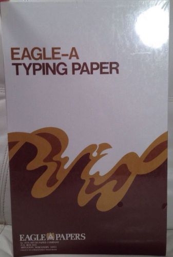 Vintage Eagle-A Typewriter Paper 500 Sheets 8 1/2&#034; X 14&#034; White Trojan Bond Seal