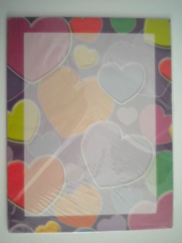 *NEW*~20 Designer Valentine&#039;s Day &#034;COLORFUL HEARTS&#034; Computer Stationery Sheets