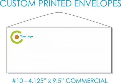 10000 custom printed #10 commercial envelopes 4.125&#034; x 9.5&#034; full color 2 sides for sale