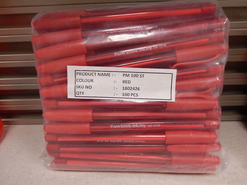 100 NEW Paper Mate InkJoy 100 Red 1.0 Medium Point Ballpoint Pens