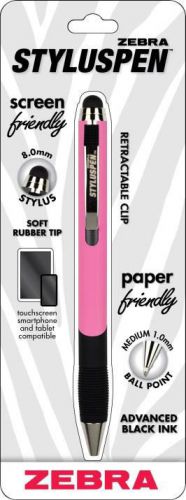 Zebra Stylus Pen with  Advanced Black Ink, Pink  Barrel