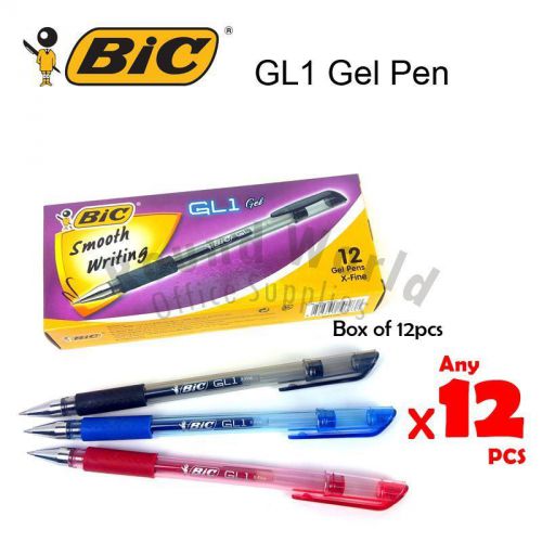 12pcs BIC GL1 Gel Pen marker in Box (Assorted Color)