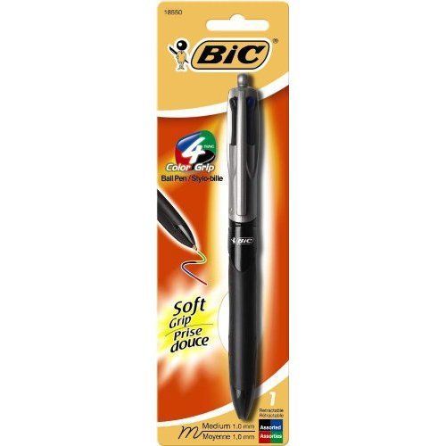 Bic 4-color Grip Ballpoint Pen - Medium Pen Point Type - 1 Mm Pen (mmpg1asst)