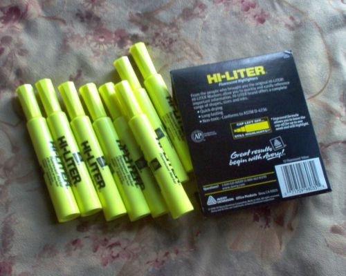 HI-LITERS, AVERY BRAND, FLUORESCENT, LOT OF EIGHT, NEW