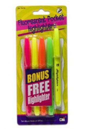 Charles Leonard 5 Count Fluorescent Pocket Highlighters