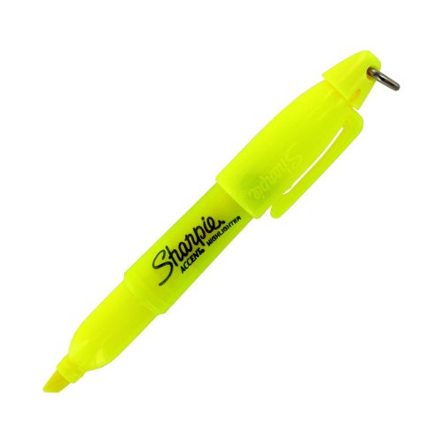 Sharpie Accent Mini Highlighter, Fluorescent Yellow, Chisel Tip, Pack of 12