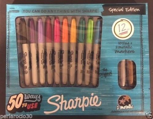 Sharpie 12 count Fine Point Permanent Markers Special Edition 10 Fine+2 Mettalic