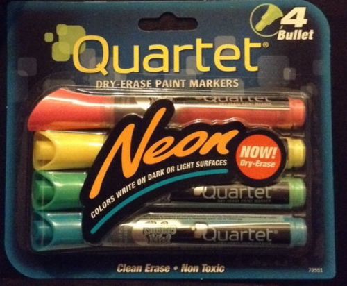 Quartet Glo-Write Neon Dry Erase Markers-Bullet Tip, Assorted