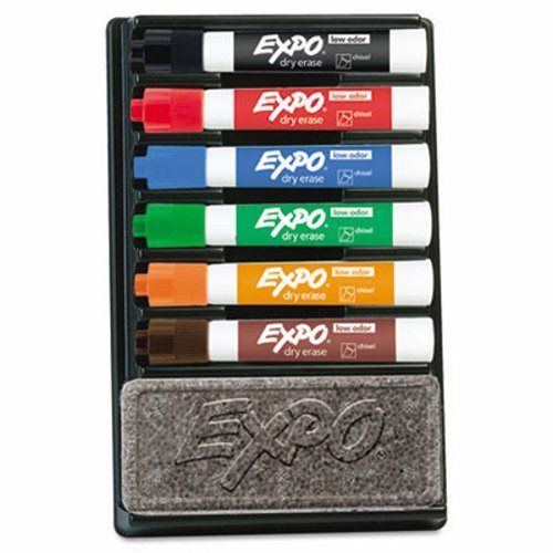 Expo dry erase marker &amp; organizer kit, chisel tip, assorted, 6/set (san80556) for sale