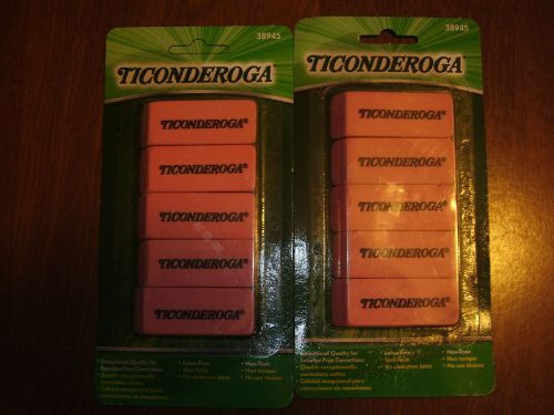 Dixon Ticonderoga Pink Eraser - 2 packs of 5 - 10 erasers (38945)