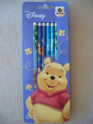 Disney Winnie The Pooh Set Of 6 #2 Pencils By Tri-Coastal Design, NEW IN PACKAGE