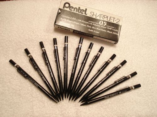 1 Dozen Pentel A125A Sharplet-2 Mechanical Pencils .5mm Black Free Shipping
