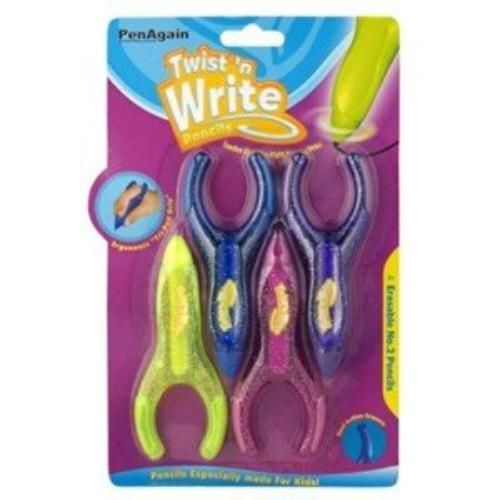 New twist n&#039; write penagain childrens pencils, 4-pack for sale