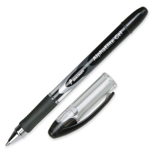 Skilcraft alpha elite gel pen - black ink - clear barrel - 12 / (nsn5005214) for sale