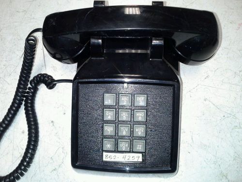Retro black desk phone cortelco 2500 250000-vba-20m w/ volume control handset !! for sale