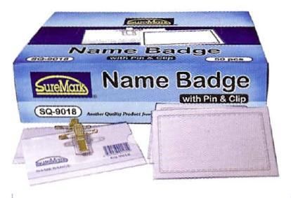 50 QUALITY CLIP IDENTITY NAME BADGES HOLDER 57 X 91MM