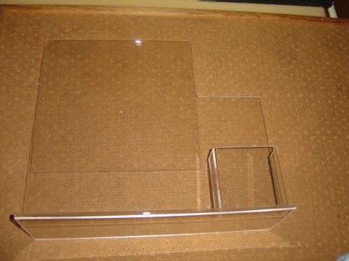 LOT of 10 - CLEAR ACRYLIC COMBO BROCHURE HOLDERS