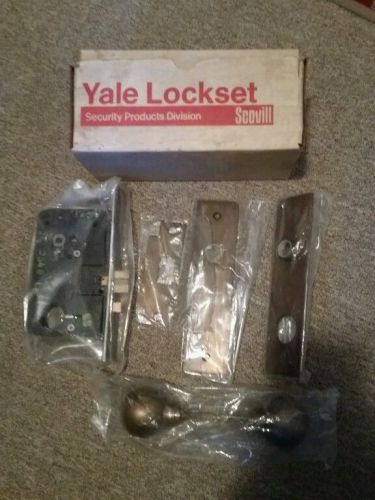 NOS Yale Mortise Lockset ANTIQUE REAL BRASS FINISH 4000/8000 SERIES cat 8648 LH