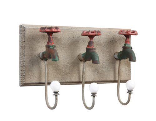 Faucets - Decorative and Rustic Wall Hooks - 3 Hooks - For Coats, Hats, or Cloth