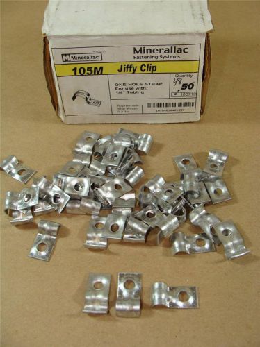 LOT OF (48) MINERALLAC 105M JIFFY CLIP 1-HOLE STRAPS FOR 1/4&#034; OD TUBE OR CONDUIT