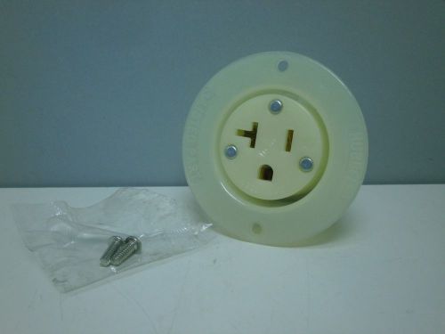 Hubbell 5379-c straight blade flanged receptacle 20a 125v 2p 3-wire 5-20r for sale