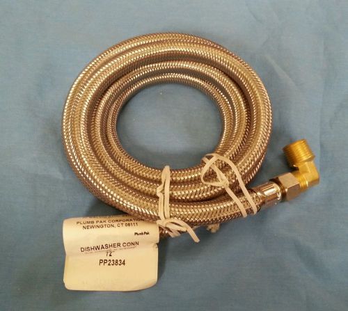 Plumb Pak Dishwater Metal Flex Hose 3/8&#034; x 3/8&#034; MIP 72&#034; PP23834