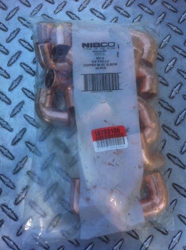 NEW Nibco 25pc Copper ST Elbows 3/4&#034; 607-2 USA   CLOSE-BEND 90 DEGREE STREET ELL