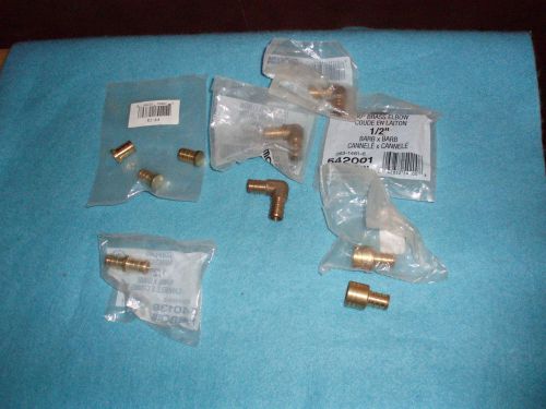 PEX 1/2 inch Brass connectors for plumbing - various sizes