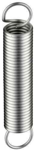 Extension Spring  302 Stainless Steel  Inch  0.36&#034; OD  0.041&#034; Wire Size  3&#034; Free