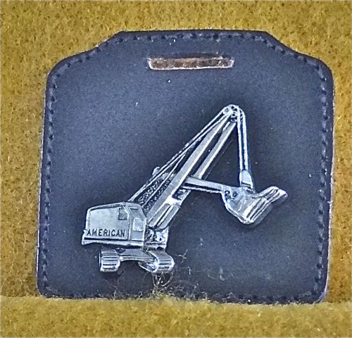 American Shovel Watch Fob On Leather The Acme Equip.Co. Detroit,Mich (AAB-9)