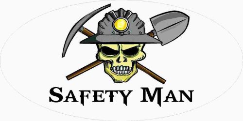 3 - Safety Man Miner Skull Mining Tool Box Hard Hat Helmet Sticker WV H408