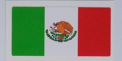 3 - Mexican Flag Hard Hat Tool Box Helmet Sticker Mexico Decal H116