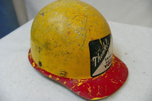 antique CONSTRUCTION HELMET HARD HAT  fiberglass safety pays