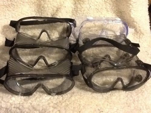 6 PAIR ASSORTED SAFETY GOGGLES, VENTED ONE SIZE