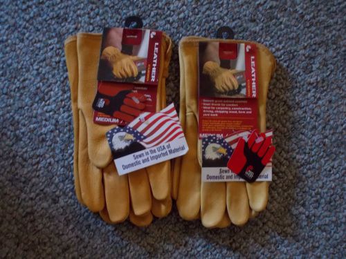 Leather Gloves SIZE MEDIUM Lot of 2 New WITH Tags