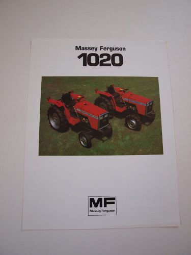 Massey-Ferguson MF 1020 Compact Tractor Color Brochure Spec Sheet MINT &#039;83