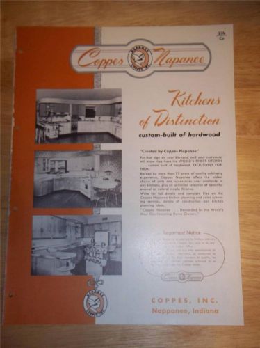 Vtg Coppes Inc Catalog~Napanee Kitchen Cabinets~1953