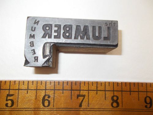 Vintage The Lumber Number Printing Plate Block Lead