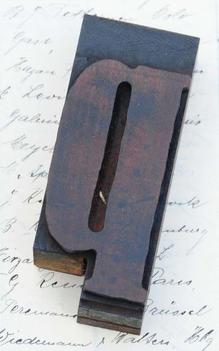 letter: p  rare fancy wood type letterpress printing block woodtype font antique