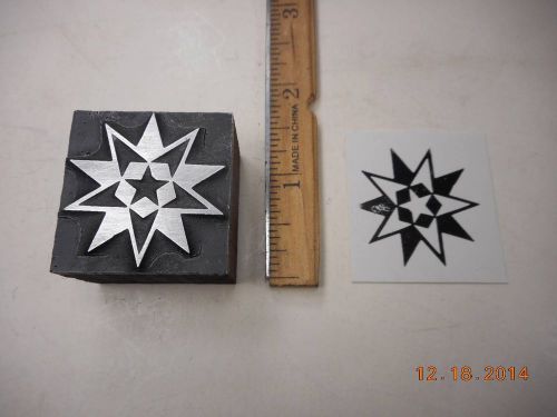 Letterpress Printing Printers Block, Stellar Star