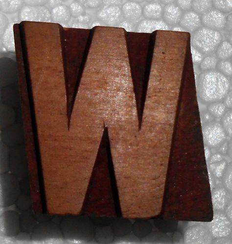 Vintage Letterpress Letter&#034;W&#034;Wood Type Printers Block typography Collection B13