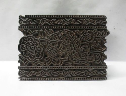 ANTIQUE WOODEN HAND CARVED FABRIC PAPER PRINTING BLOCK STAMP WALLPAPER DESIGN 15